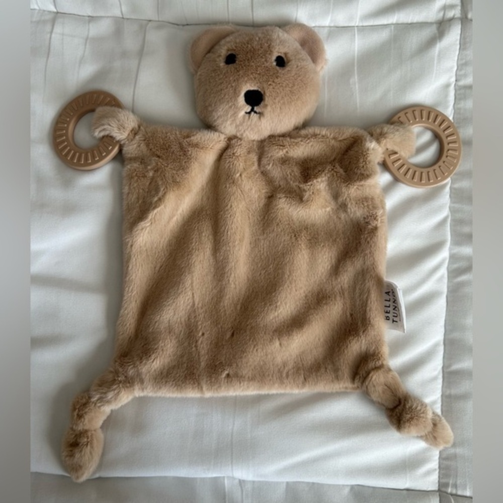 Bella Tunno Flat Plushie Rattle Teether | Teddy Bear